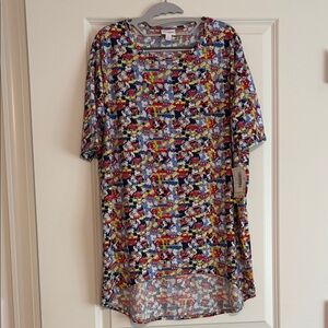 LuLaRoe Disney Mickey Mouse Irma Colorful Cartoon Print Tunic